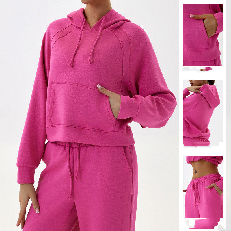 Women's Casual Loose Hooded Exercise Sweatshirt