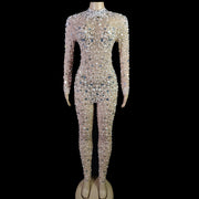 Sequin Long Sleeve Jumpsuit for Women - Slim Fit