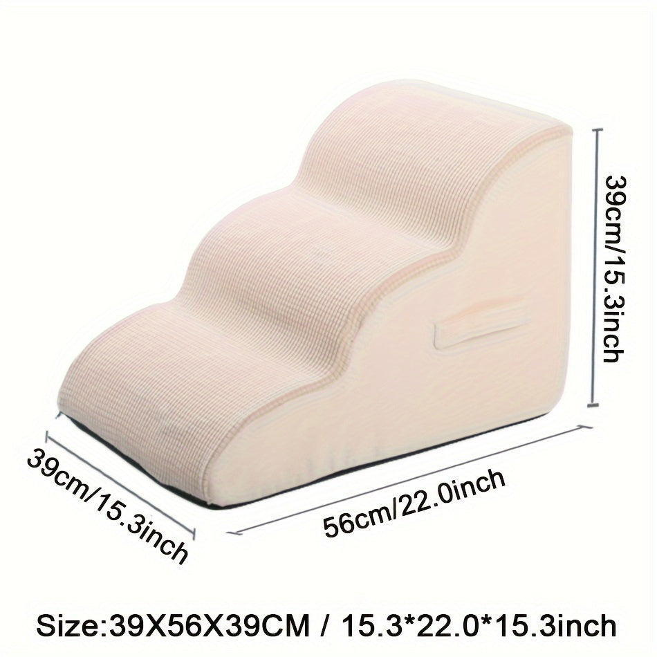 Pet Stairs Ramp 3-step Detachable Pet Stairs Ramp For Dogs & Cats - Soft Sponge Material, Non-slip Ramps For Small Medium Large Dogs, Indoor/outdoor Use, Pet Stairs For Small Dogs, Multistep Design,