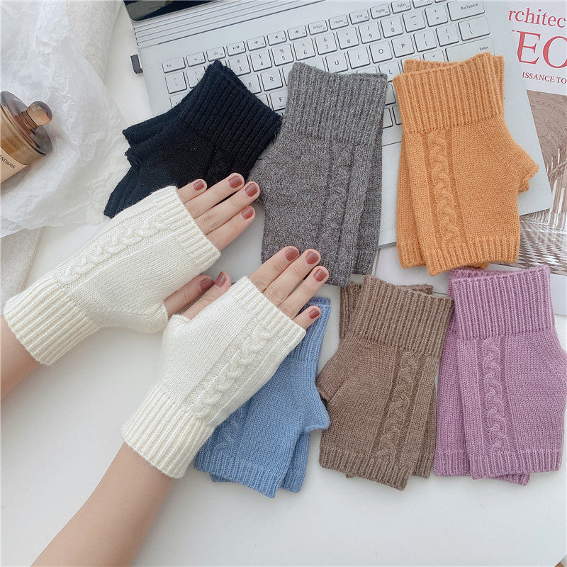Cozy Short Finger Knitted Gloves for Women