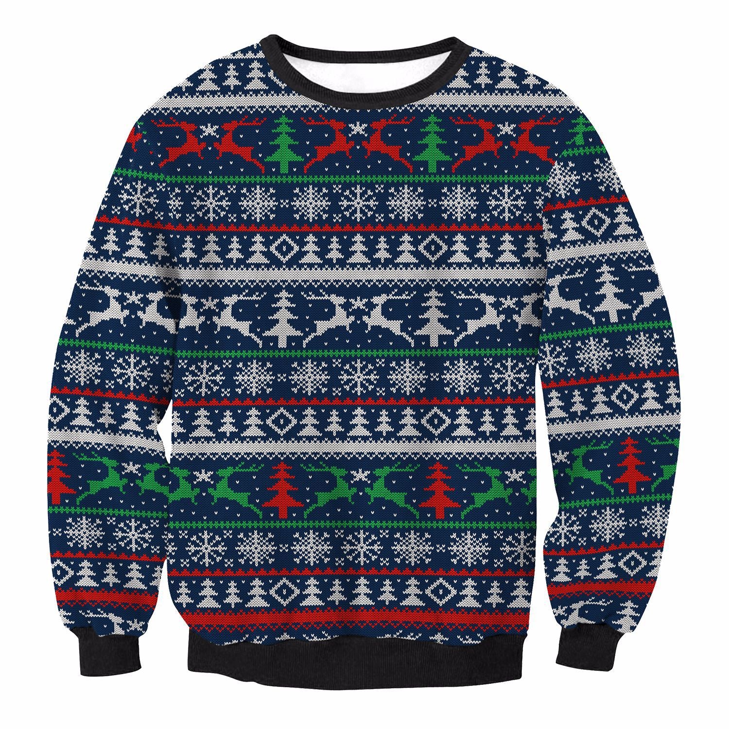 Festive Santa Elk Christmas Sweatshirt for Women
