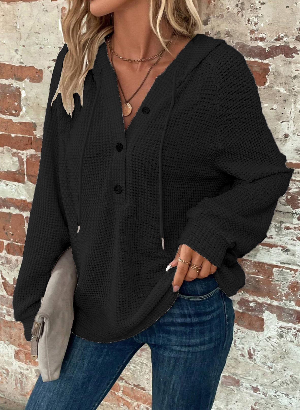 Women's Solid Color Long-Sleeve Sportswear Active Hoodie
