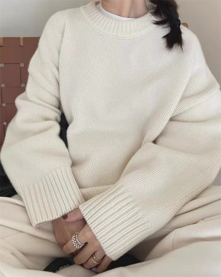 Loose Laid-back Knit Top Cashmere Sweater