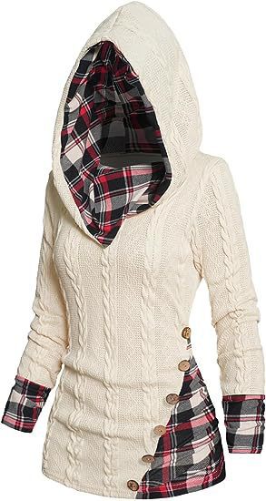 Chic Hooded Geometric Pullover Sweater