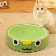 Plush Sisal Cat Scratch Board And Bed - Dual-purpose Scratching Post & Cushioned Resting Place, With Green Layers - For Indoor Cats - Scratch Pad & Cozy Bed In Pastel Colors (mint, Pink, Peach,