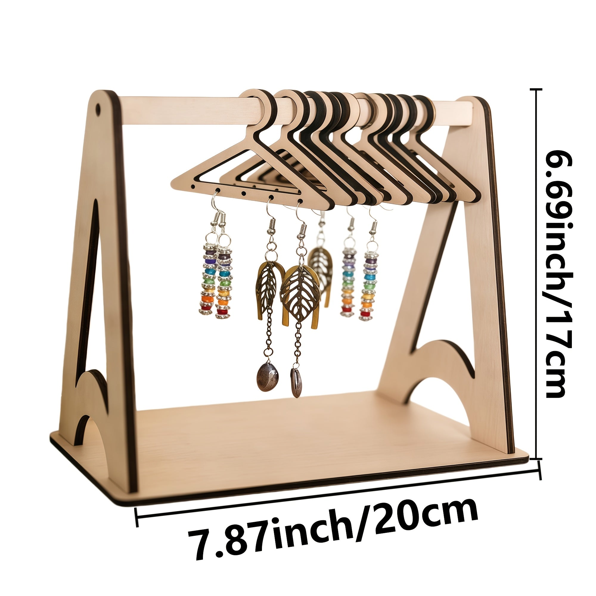 Mini Wooden Earring Holder Stand – Jewelry Organizer for Earrings and Necklaces