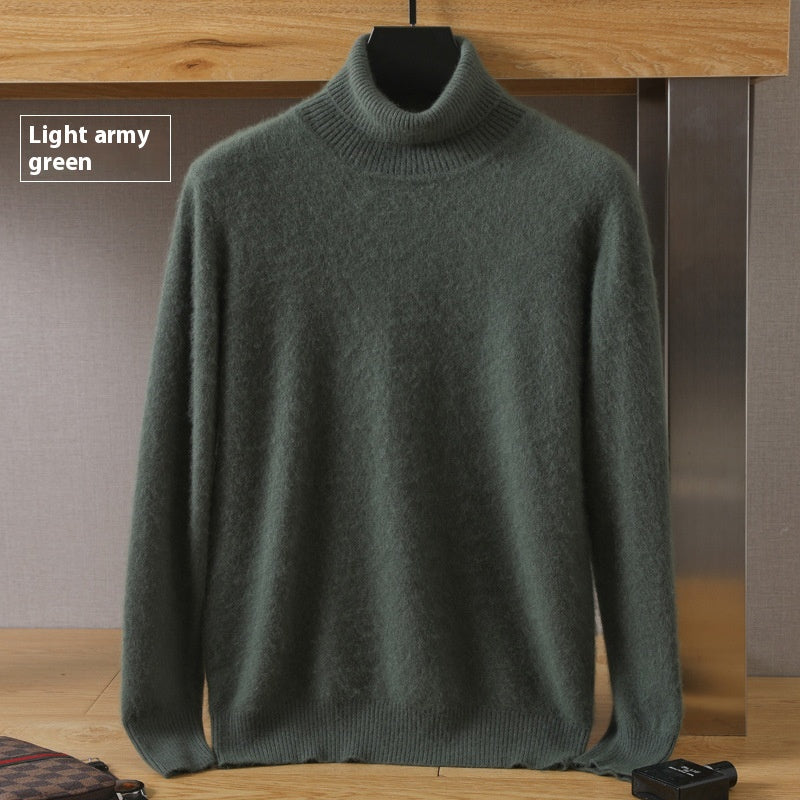 Men's Cozy High-Collar Solid Pullover Sweater