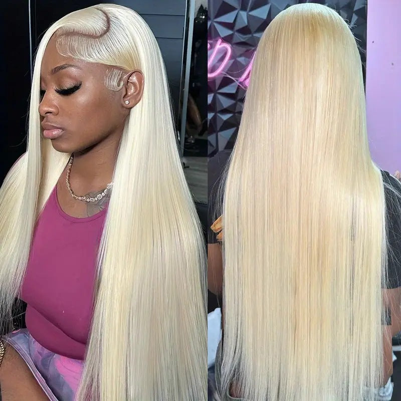 Golden Straight Lace Wig for Women - 13x4 Lace Front Full Headpiece