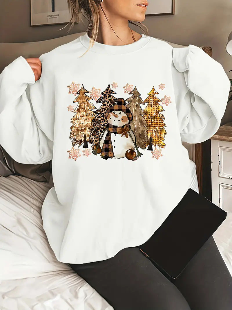 Women's Festive Christmas Round Neck Knit Sweater