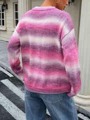 Casual Color-block Knit Sweater for Women