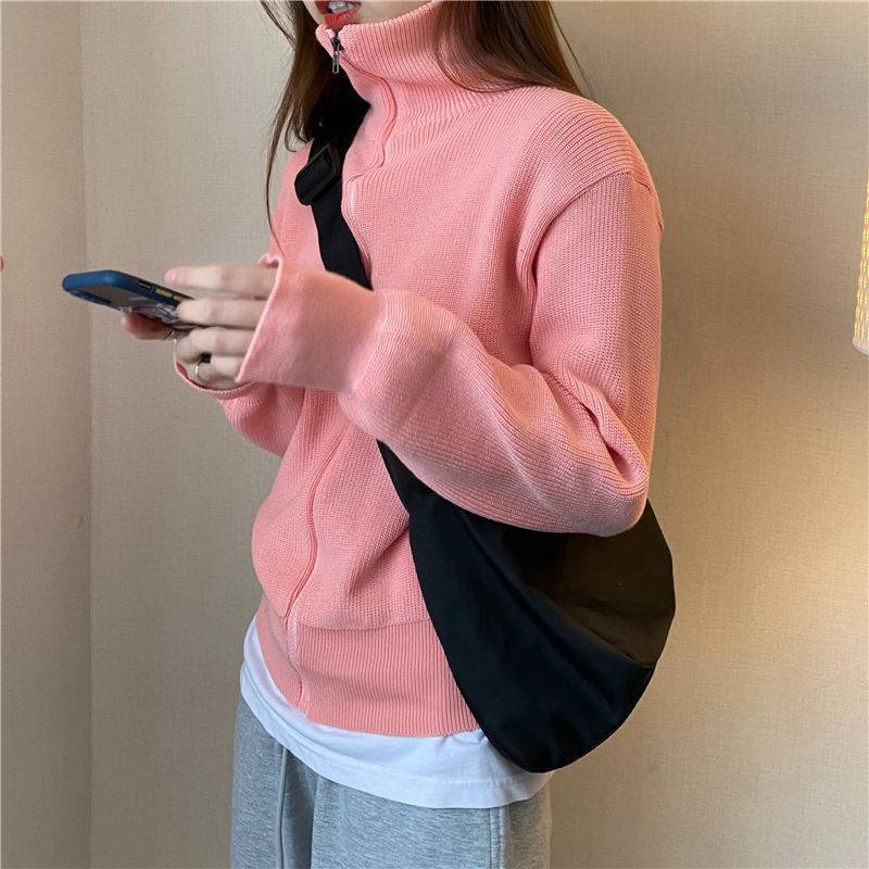 Cozy Knit Zip Cardigan Sweater for Women