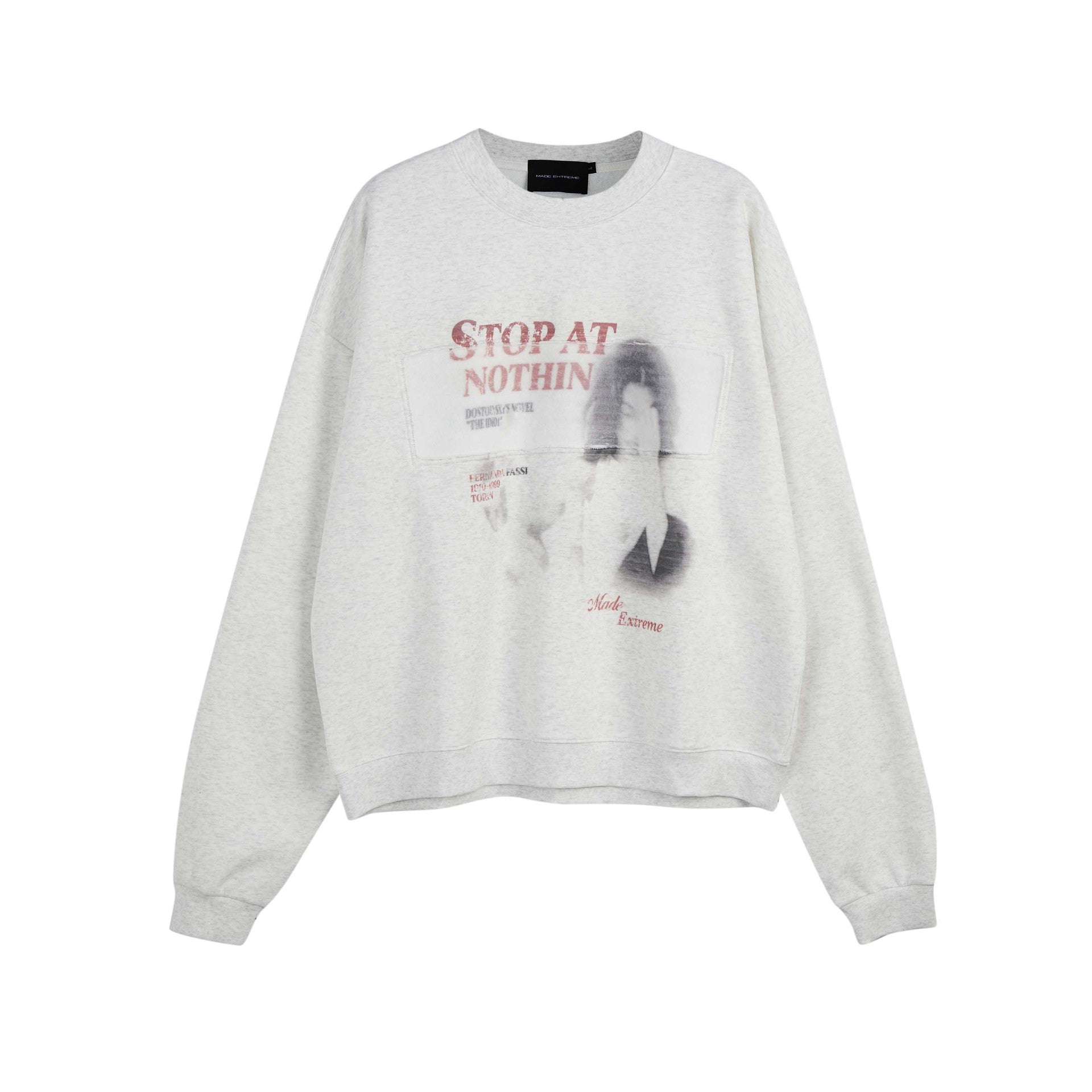 Retro Graphic Print Oversized Pullover Sweater
