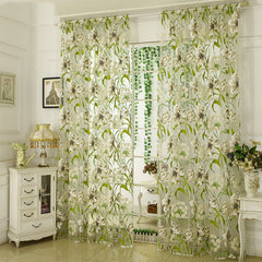 White Striped Yarn Translucent Curtain for Bedroom