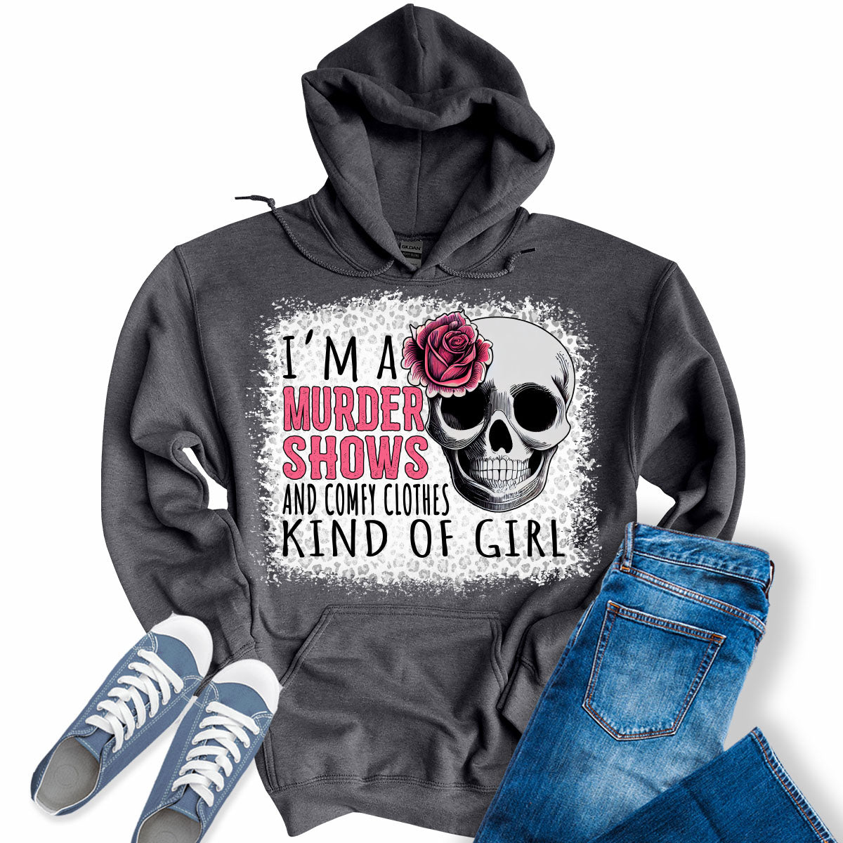 Korean Slouchy Printed Long Sleeve Loose Hoodie