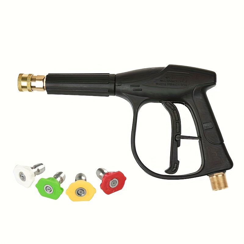 25 cm (9.9 in) Black 3‑in‑1 High‑Pressure Water Gun with 4000 psi Output, 1/4‑in Quick Connect and M22‑14 Thread