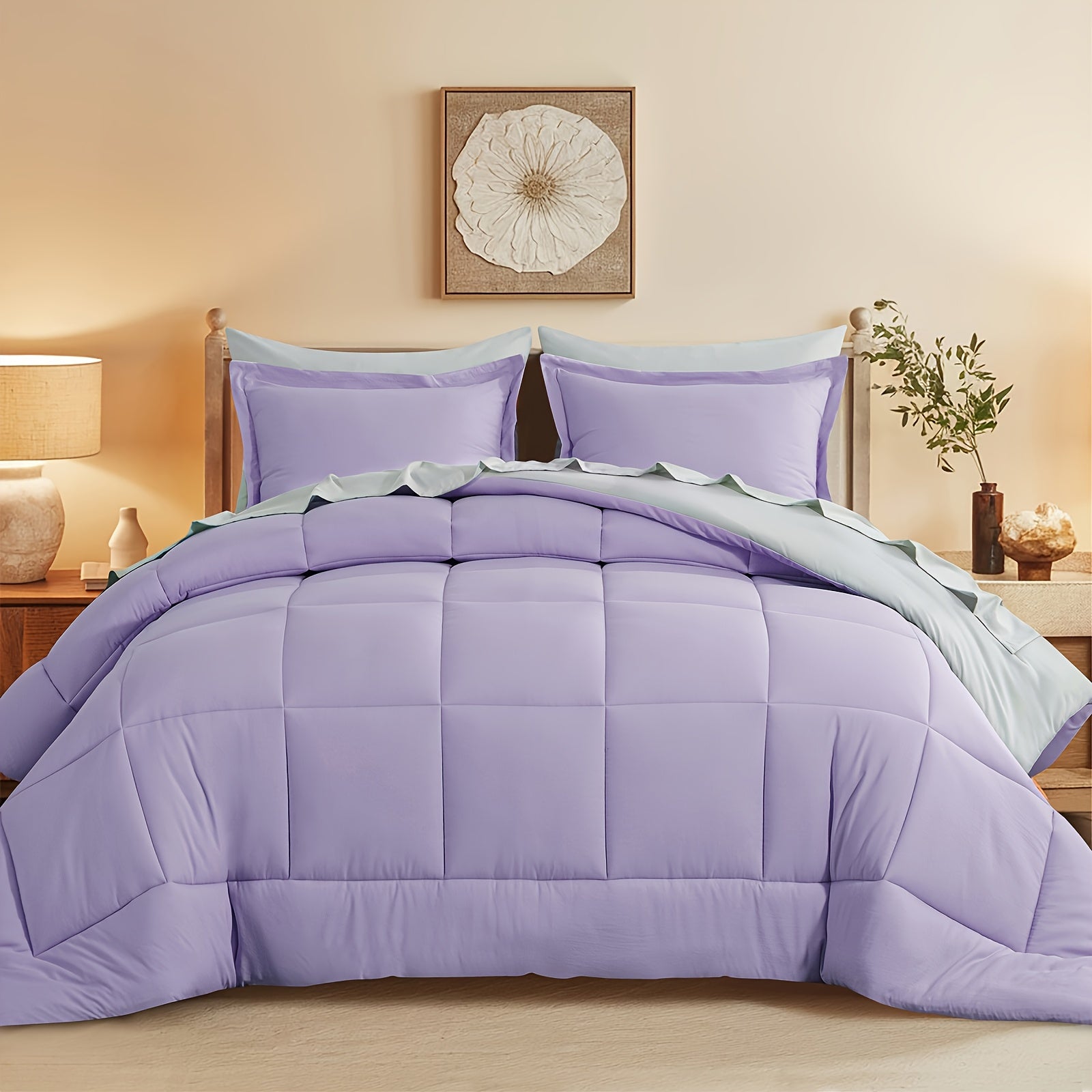 7pcs Ultra-Soft Bed In A Bag, Down Alternative Bedding Sets With All Season Quilted Comforter, Flat Sheet, Fitted Sheet, Pillowcases -Gifts For The Family And Friends