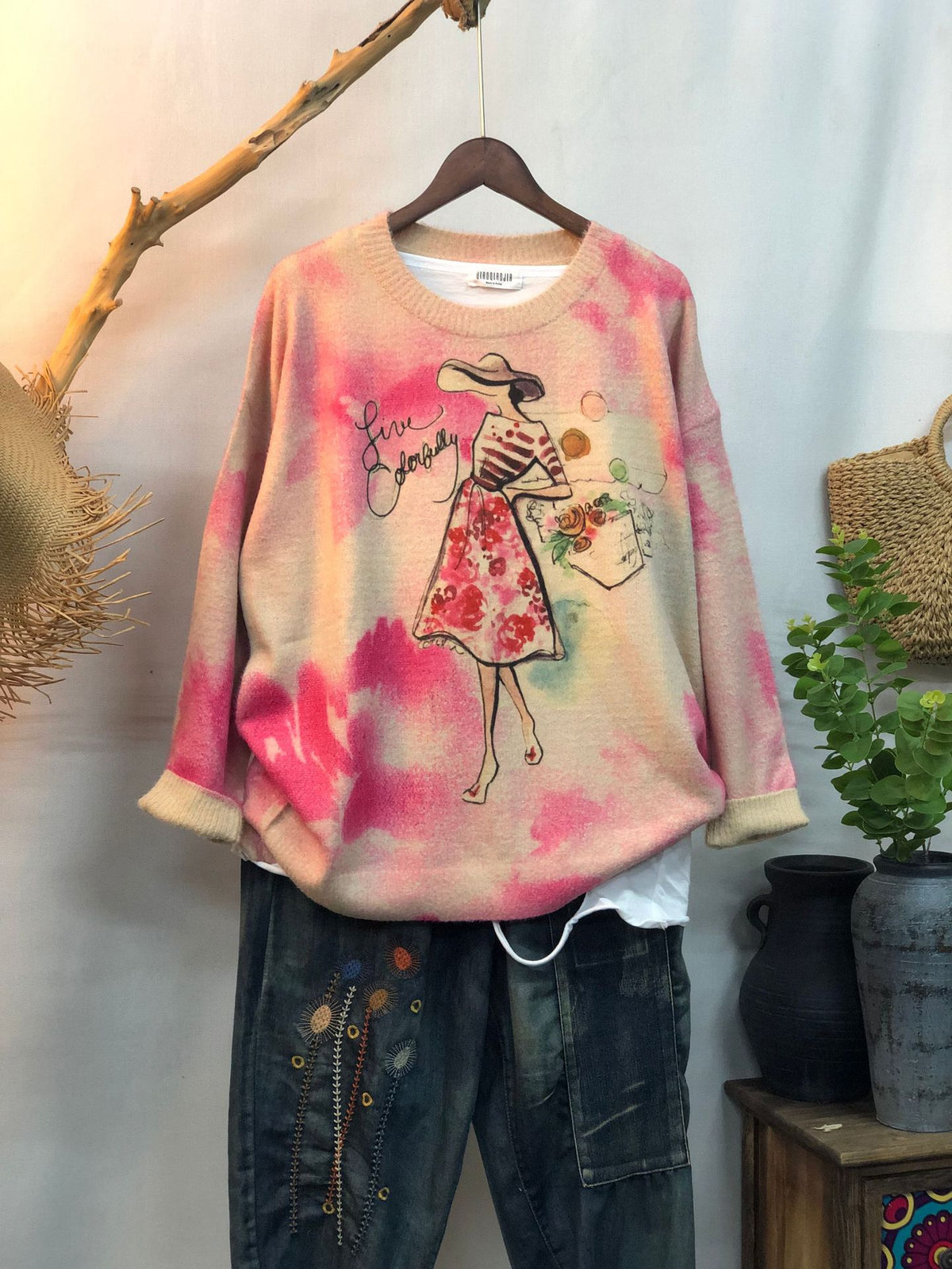 New Women's Loose-fitting Round-neck Sweater for Outerwear