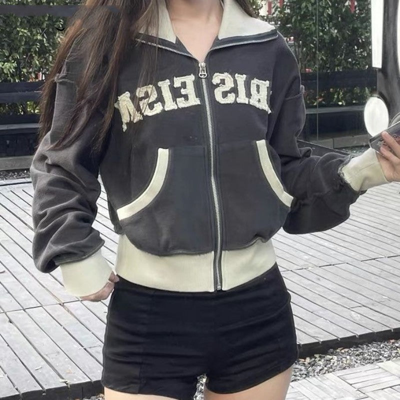 Retro Oversized Women's Zip Hoodie & Sweater Jacket