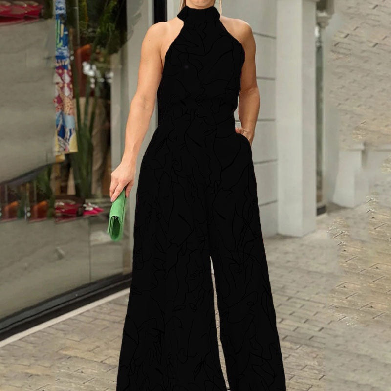 Elegant Halterneck Wide-Leg Jumpsuit