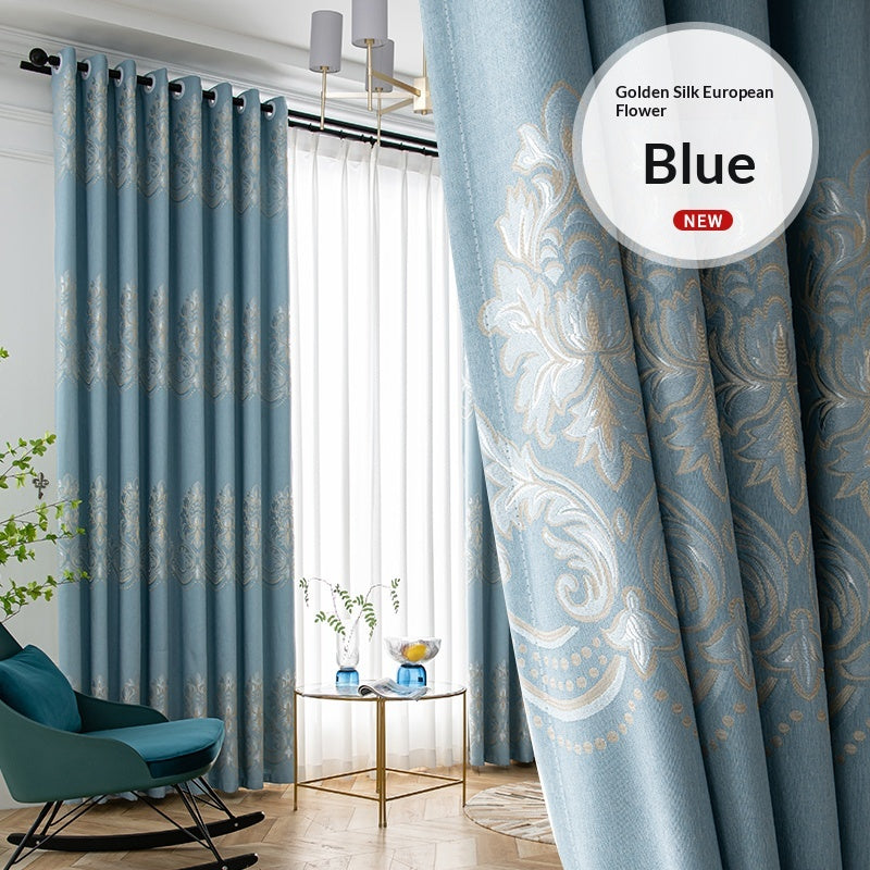 Ready-made Blackout Curtains Thickened Sun-blocking Fabric No Drilling Required Fully Hook-compatible