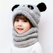 Kids Cartoon Animal Ear Warmer Hat with Thick Lining