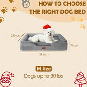 1Pc Dog Bed - 100% Supportive Foam - Extra Large Dog Sofa Dog Beds - Soft & Warm Pet Couch Bed With Removable Washable Cover - Soft Lining And Nonskid Bottom - Grey 3 Sizes - Great Christmas Gifts...