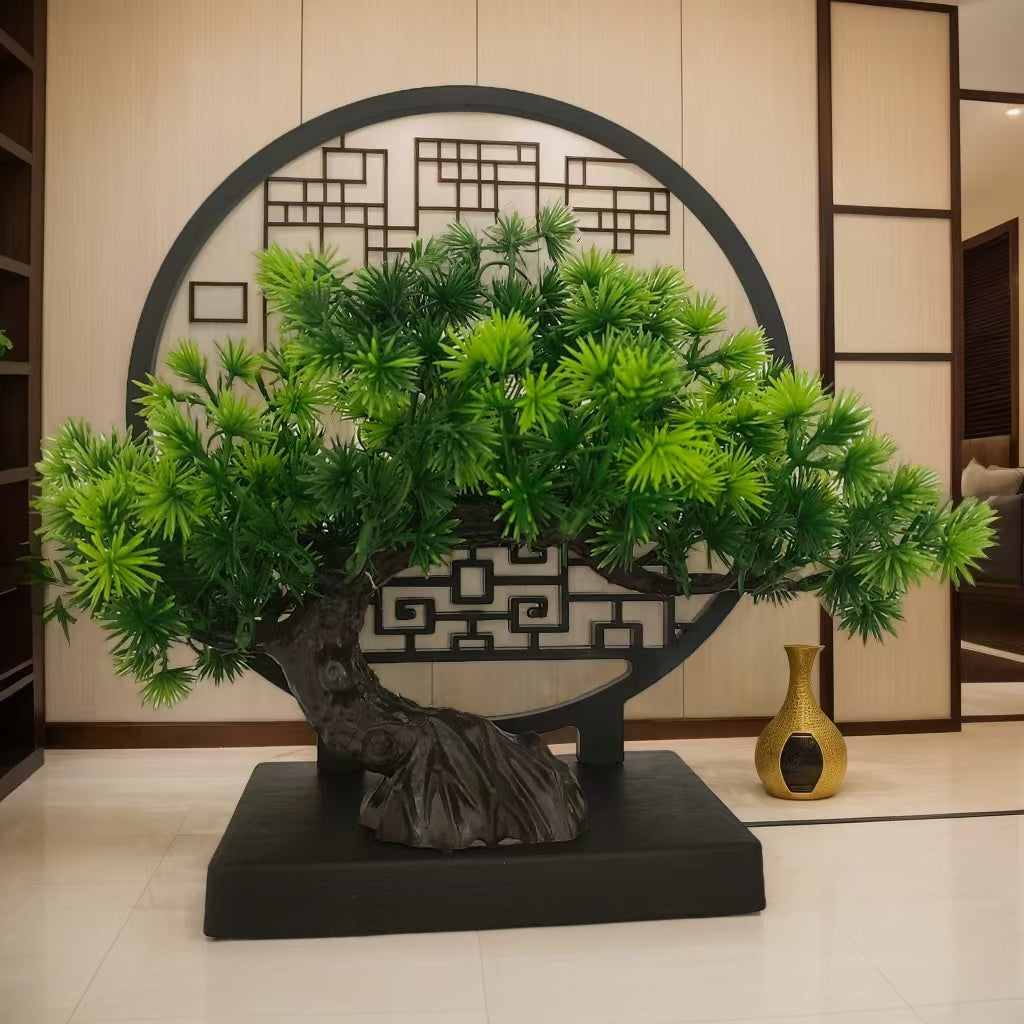 Charming 9.5-inch Artificial Pine Bonsai - Perfect for Bathroom, Bookshelf, Zen Garden Decoration, Home Decoration, Wedding Decoration, Bedroom Decoration and Outdoor Decoration, Excellent Room…