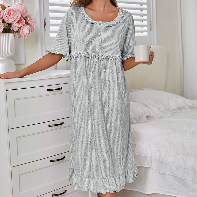 European and American-style Minimalist Comfortable Casual Nightdresswearable Outside As Loungewear
