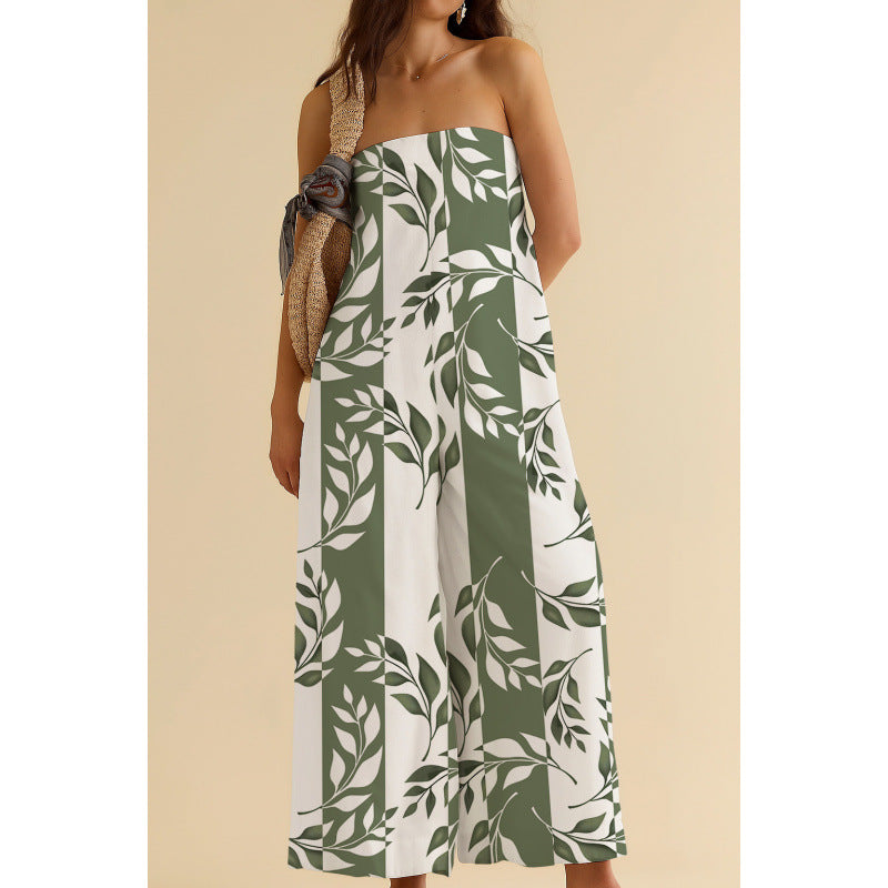 Fashion Top Wide-leg Pants Jumpsuit Women