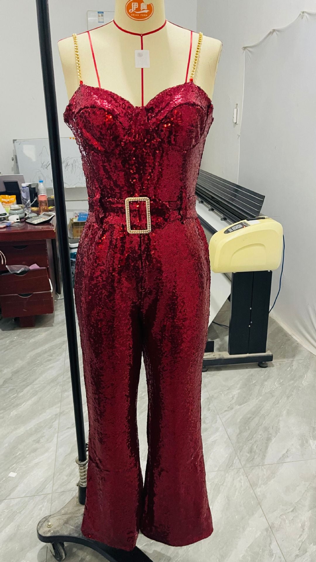 Fashion Women's Sequin Sling Tube Top Jumpsuit