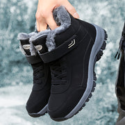 Youth Fleece-Lined Snow Boots with Hook-and-Loop Closure, Lightweight Comfortable Hiking Shoes