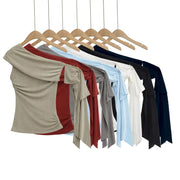 Women's Off-shoulder Sleeveless Top With Fluttering Ribbons