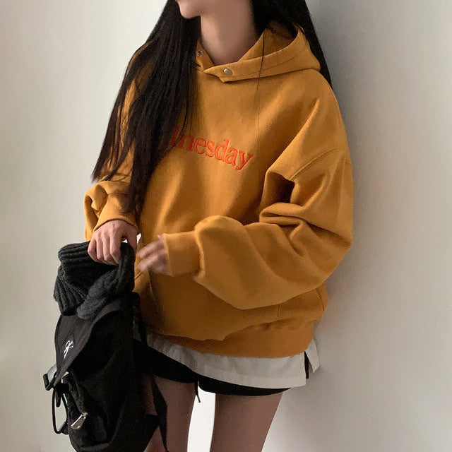 Chic Fleece-Lined Embroidered Winter Hoodie