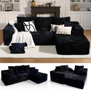 Plush Corduroy Sectional Sofa 106" Modular L-Shaped Sectional Sofa with Chaise Lounge | No Assembly Required, Deep Seat Couch, Plush Corduroy Upholstery, Modern Minimalist Design, Sophisticated Sea...
