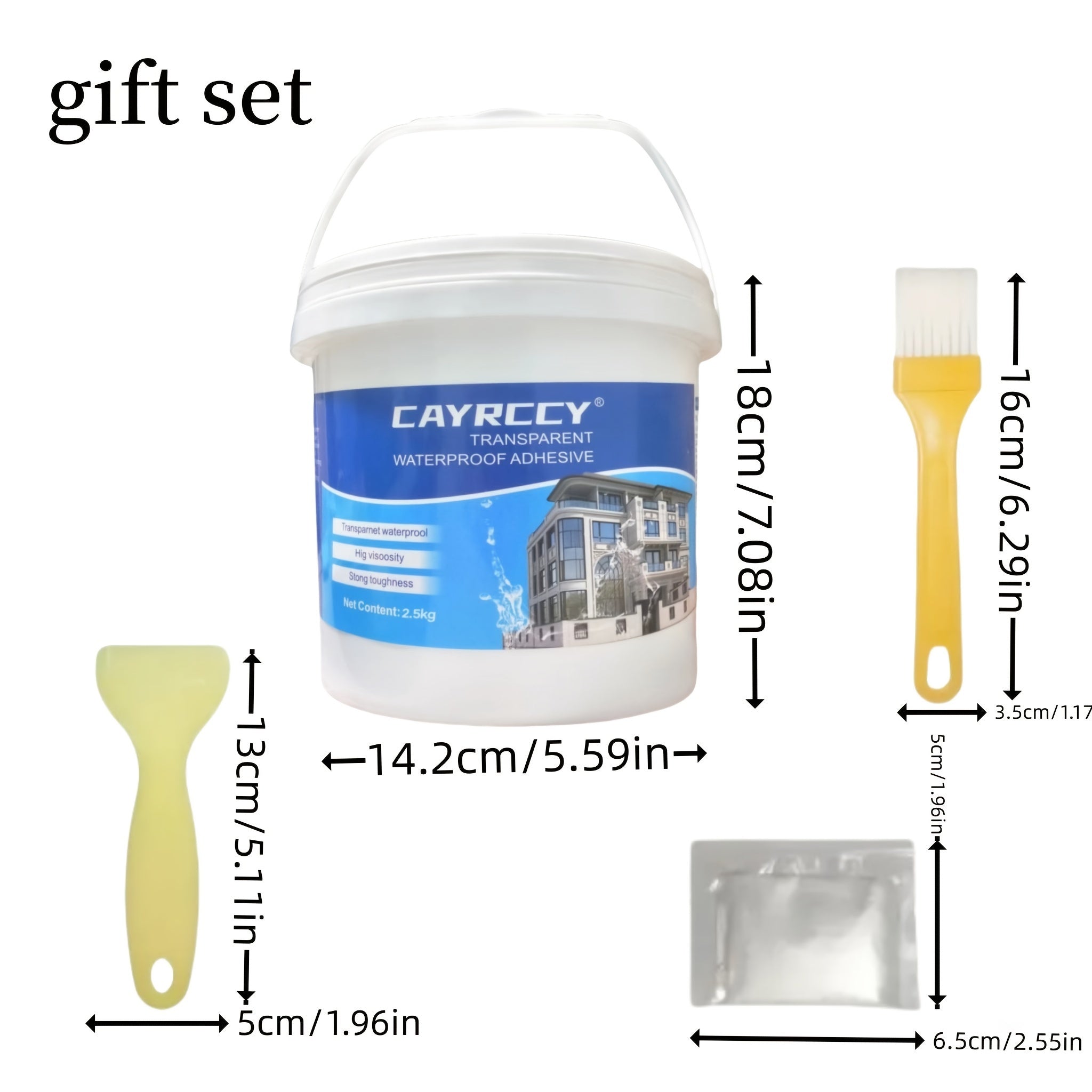 Transparent Waterproof Sealant (2.5 kg) with Repair Tool Kit