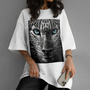 Casual Animal-Print Short Sleeve Tee – Loose Fit Summer Top