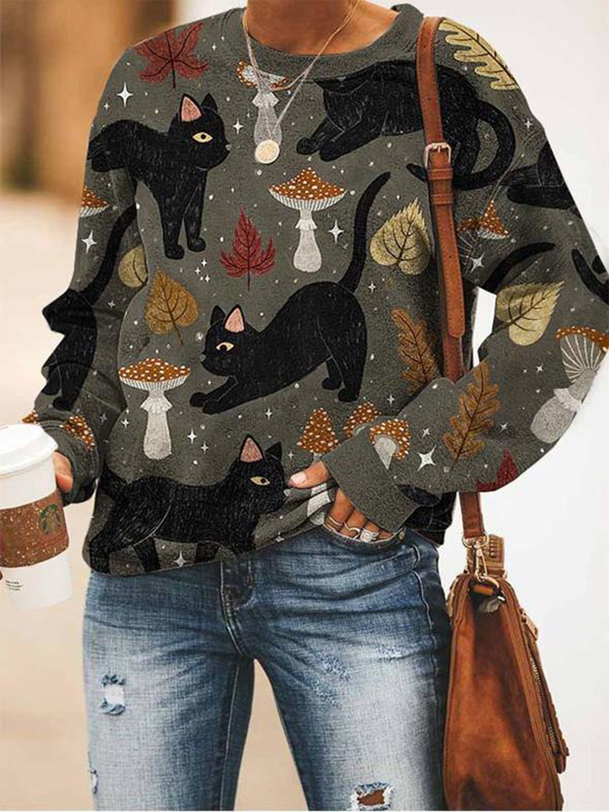 Women's Printed Crew Neck Casual Tee
