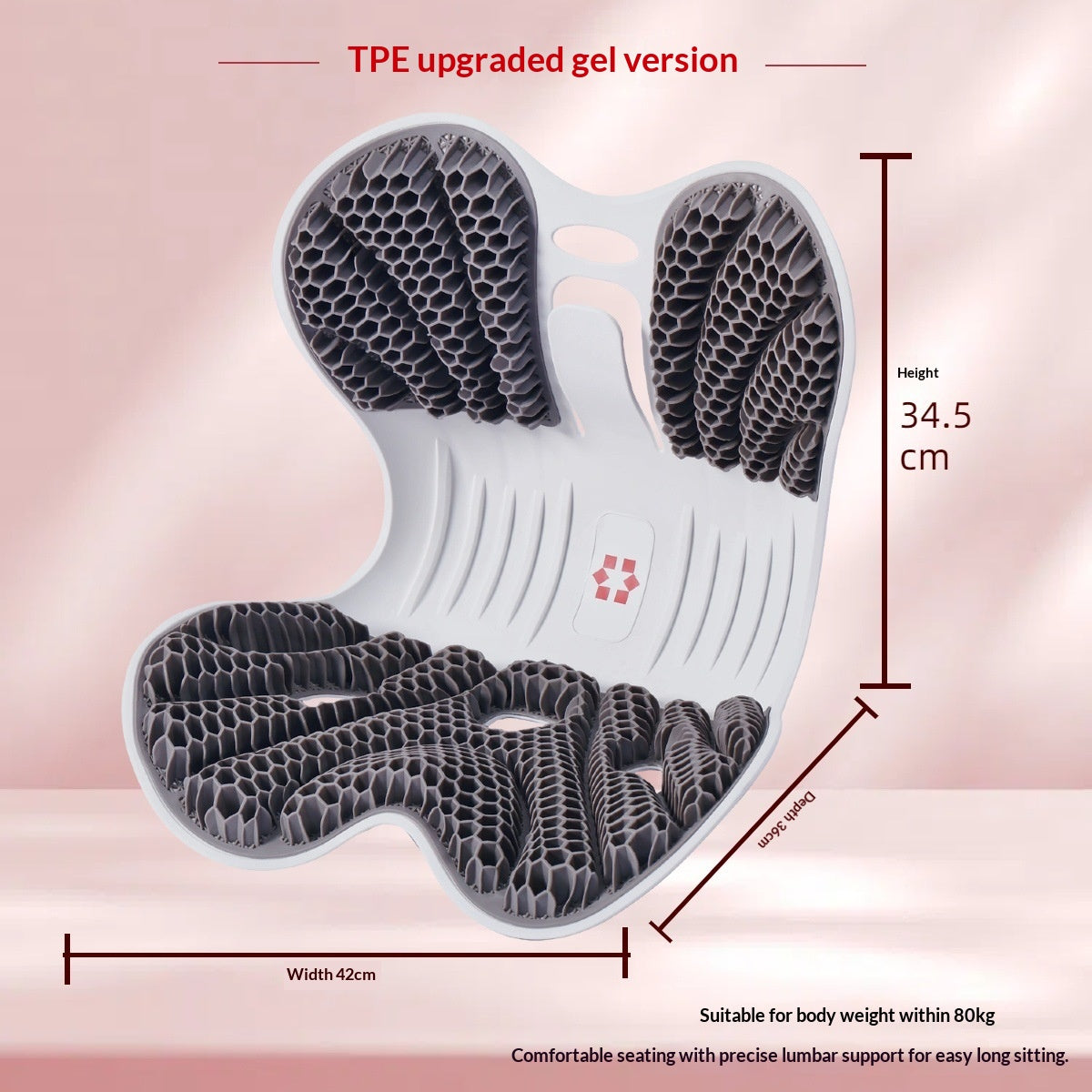 Portable Ergonomic Lumbar Support Cushion - Memory Foam Office Chair Pad