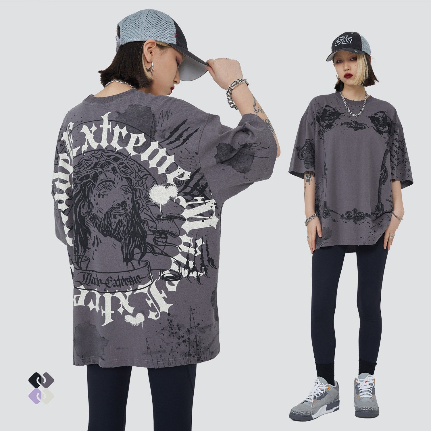 Unisex Loose Letter Print Casual Short-Sleeve T-Shirt