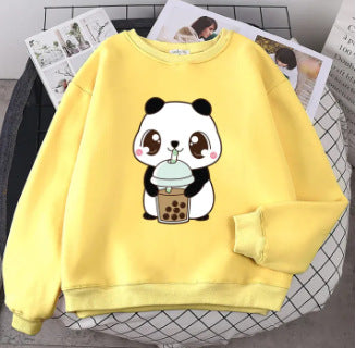 Plus Size Letter Print Loose Crewneck Pullover Sweatshirt