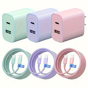10ft Ultra Long Cable, "dual Fast" 38W Fast Charger Block, Dual Port Power Adapter, with 10ft Cable Type-C Fast Charging Kit, Suitable for iPhone 15/16 Series iPad/Galaxy S25/224/Note 8/9/10/20 And...