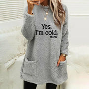Cozy Letter Print Long Sleeve Crewneck Sweatshirt for Women