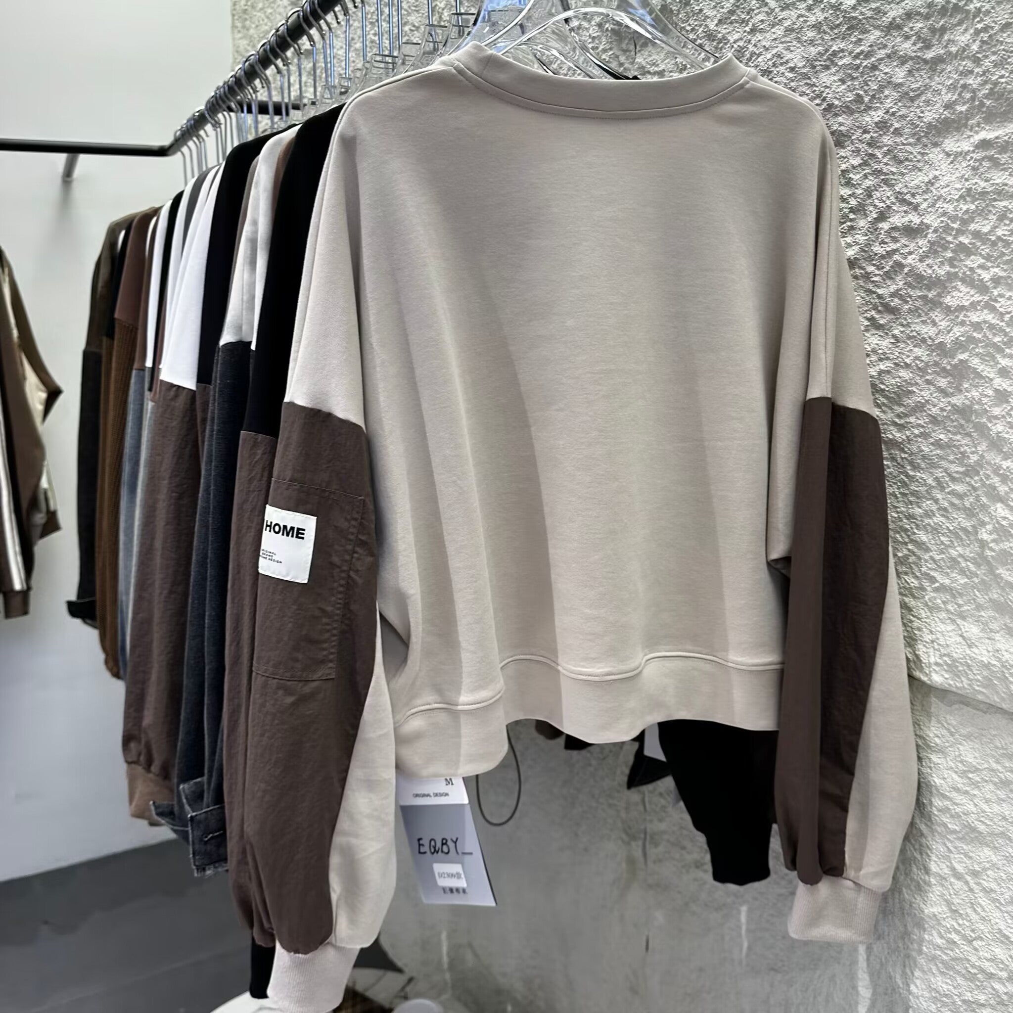 Letter Printed Loose Patchwork Long Sleeved Pullover For Women