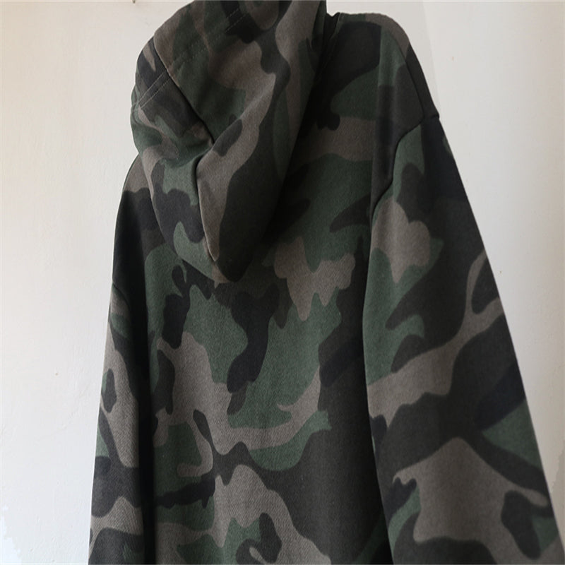Women's Camouflage Cotton Plus Size Pullover Hoodie