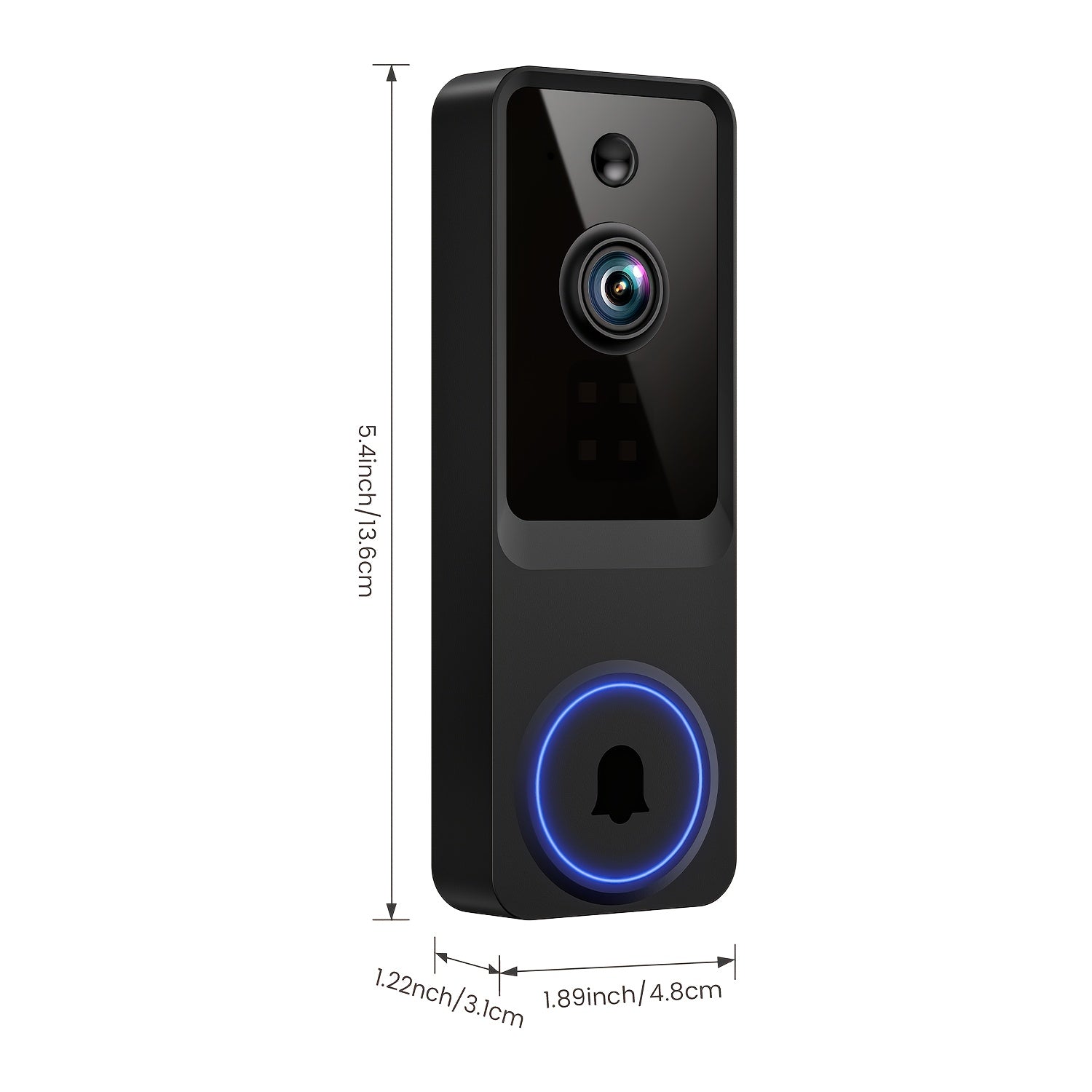 1920P Wireless Doorbell Camera with Night Vision, PIR Motion Sensor, Two-Way Audio and Real-Time Alerts