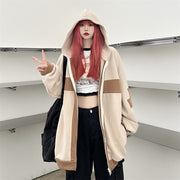 Retro Oversized Couple's Hooded Sweatshirt
