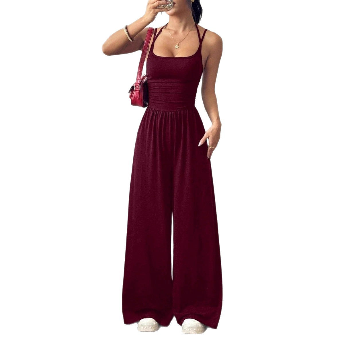 Comfy Casual Travel Vacation Pocket Jumpsuit