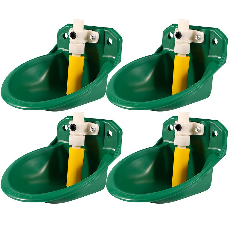 4‑Pack Automatic Self‑Filling Water Bowls with Plastic Valve – Durable Hydration Solution for Goats, Sheep, Cattle and Dogs