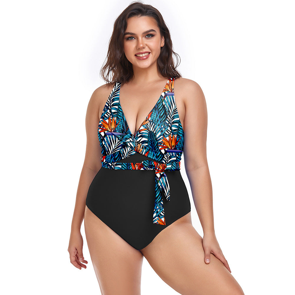 Women's Printed One-Piece Sports Swimsuit