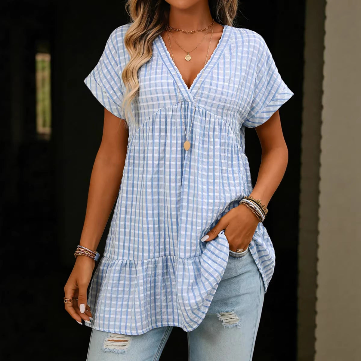 Flirty Summer Plaid Shirt Dress – Light & Breezy Chic